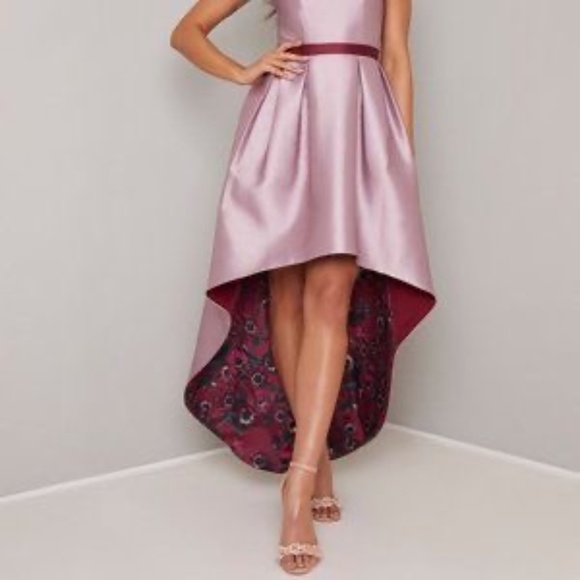 Elegant Mauve High-Low Dress - Picture 3 of 5